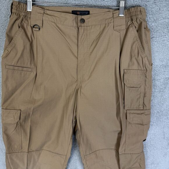 5.11 Tactical Pants Mens 40x34 Brown Cargo Ripstop Relaxed Workwear Utility - Picture 2 of 11
